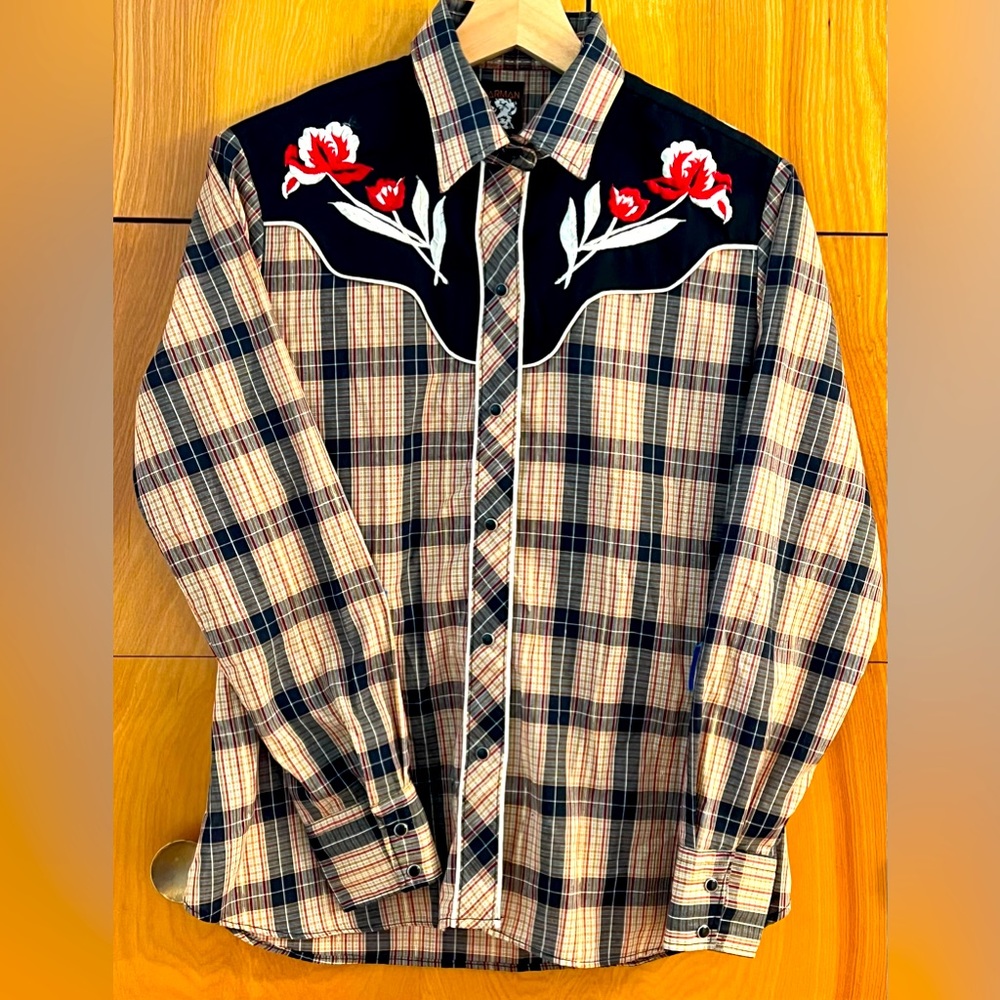 Vintage Karman pearl button western shirt